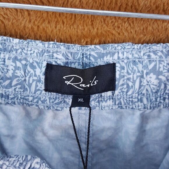 RAILS Mens Swimwear XL Blue Pull On Swim Trunks Drawstring KIAN Coastal Teal - Picture 5 of 12